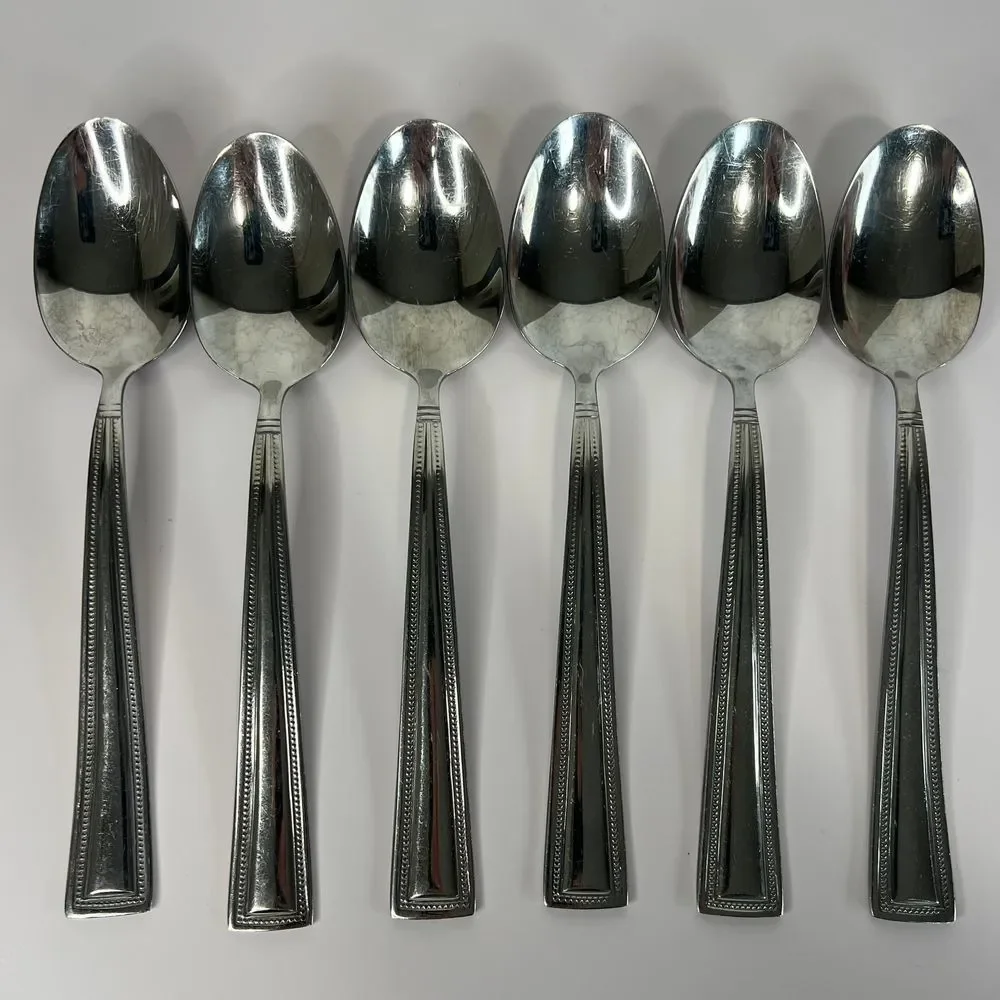 Set of 6 Pfaltzgraff Miranda Glossy Soup Spoons – 8